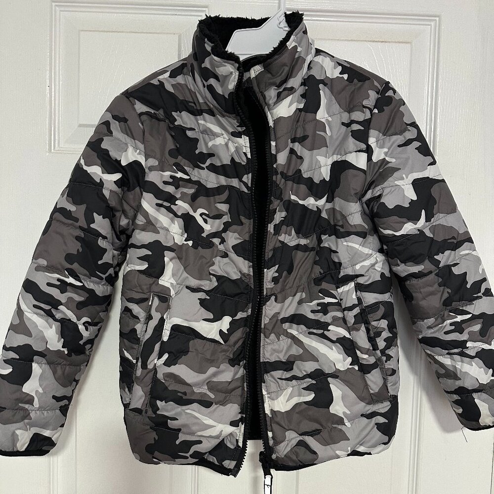Rokka&Rolla Boys' Reversible Sherpa Fleece Puffer Jacket Size S